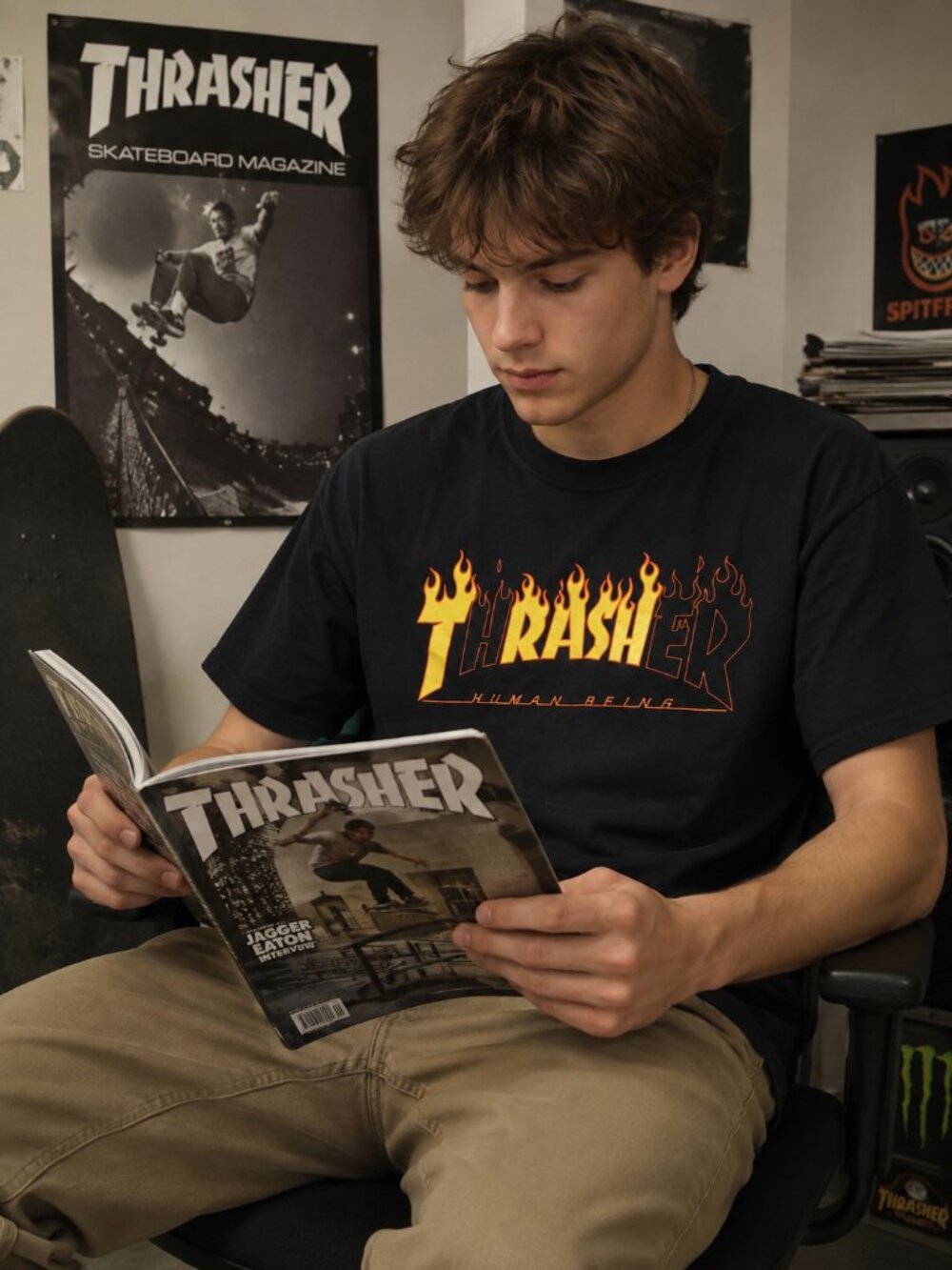 Mens Thrasher TShirt - LARGE